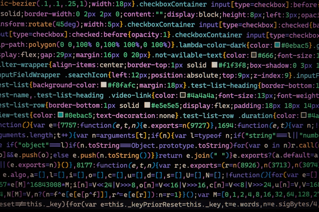 a computer screen with a lot of text on it