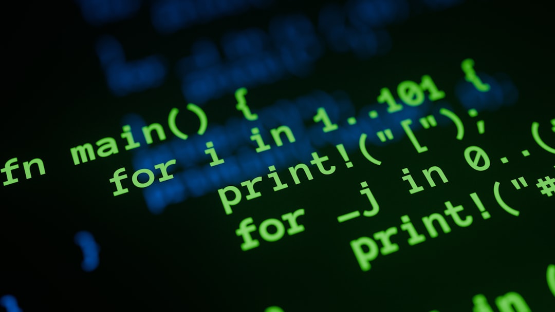 A close up of a computer screen with green text